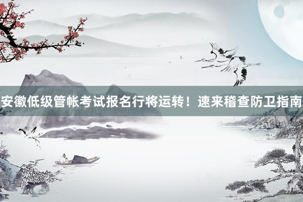 安徽低级管帐考试报名行将运转！速来稽查防卫指南