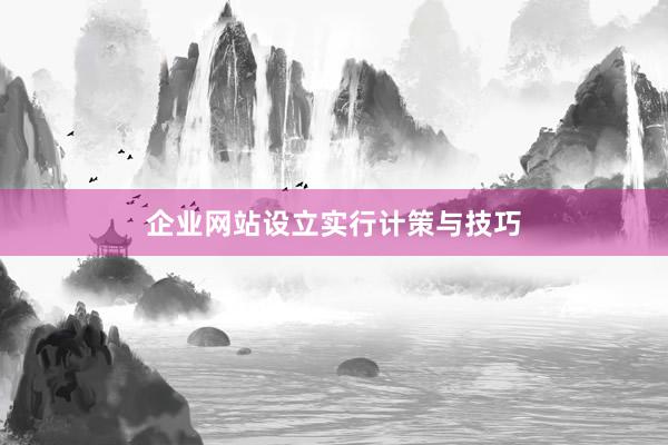 企业网站设立实行计策与技巧